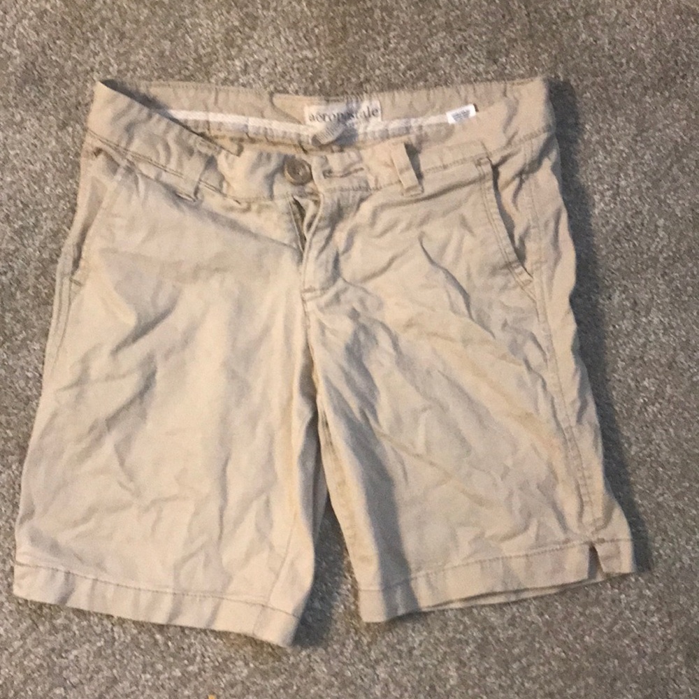 Long tan shorts
